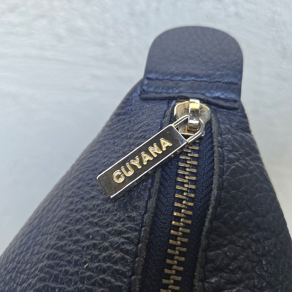 Cuyana Navy Leather Suede Small Tote Bag without Removable Strap - Picture 5 of 16